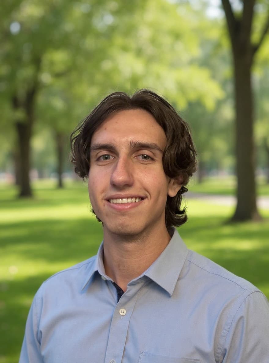 Generated headshot with an outdoor background